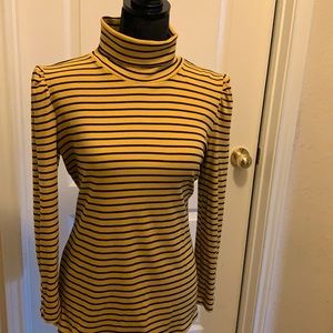 Ladies turtle neck striped sweater